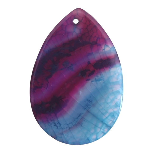 Purple and Blue Teardrop Agate Pendant - Picture 1 of 3
